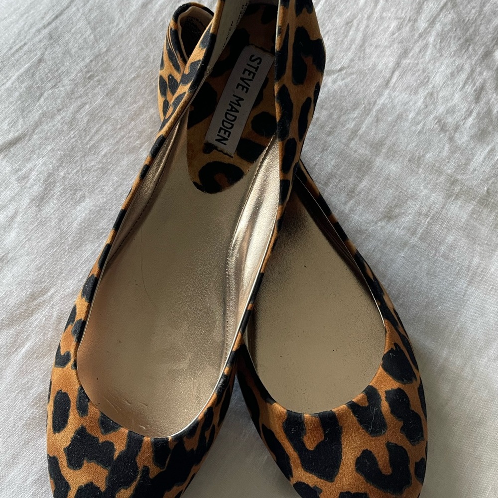 Steve Madden Leopard Print Slip-On Ballet Flats - Black & Brown